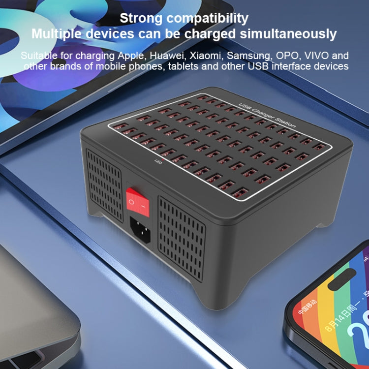 YFY-A78 300W 60 Ports USB Smart Charging Station(UK Plug) - Multifunction Charger by PMC Jewellery | Online Shopping South Africa | PMC Jewellery | Buy Now Pay Later Mobicred