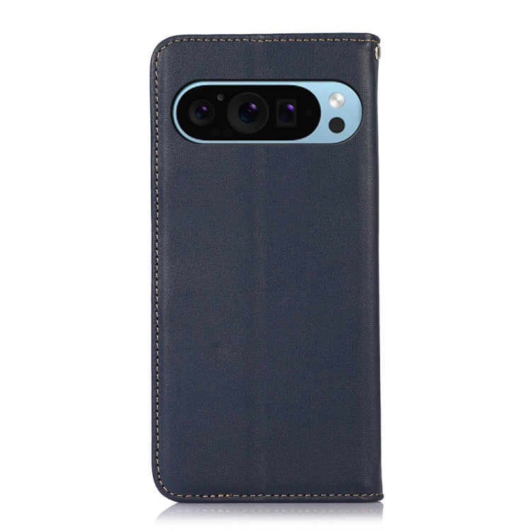 For Google Pixel 9 KHAZNEH Nappa Top Layer Cowhide Leather Phone Case(Blue) - Google Cases by PMC TechLife | Online Shopping South Africa | PMC TechLife | Buy Now Pay Later Mobicred