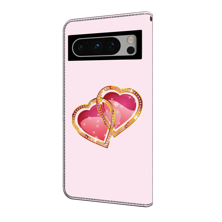 For Google Pixel 9 Crystal Painted Leather Phone case(Love Peach) - free shipping - PMC TechLife - Order now!