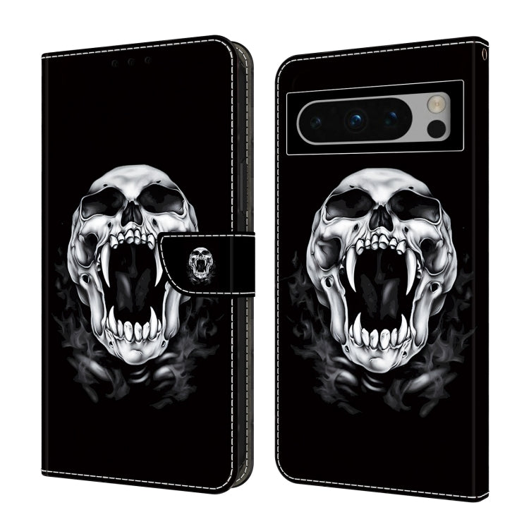 For Google Pixel 9 Crystal Painted Leather Phone case(Skull) - Google Cases by PMC TechLife | Online Shopping South Africa | PMC TechLife | Buy Now Pay Later Mobicred