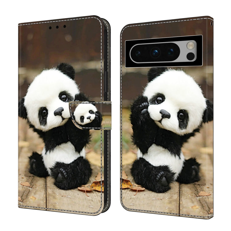 For Google Pixel 9 Crystal Painted Leather Phone case(Panda) - Google Cases by PMC TechLife | Online Shopping South Africa | PMC TechLife | Buy Now Pay Later Mobicred
