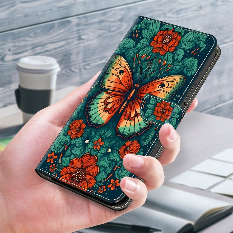 For Google Pixel 9 Pro Crystal Painted Leather Phone case(Flower Butterfly) - Google Cases by PMC TechLife | Online Shopping South Africa | PMC TechLife | Buy Now Pay Later Mobicred