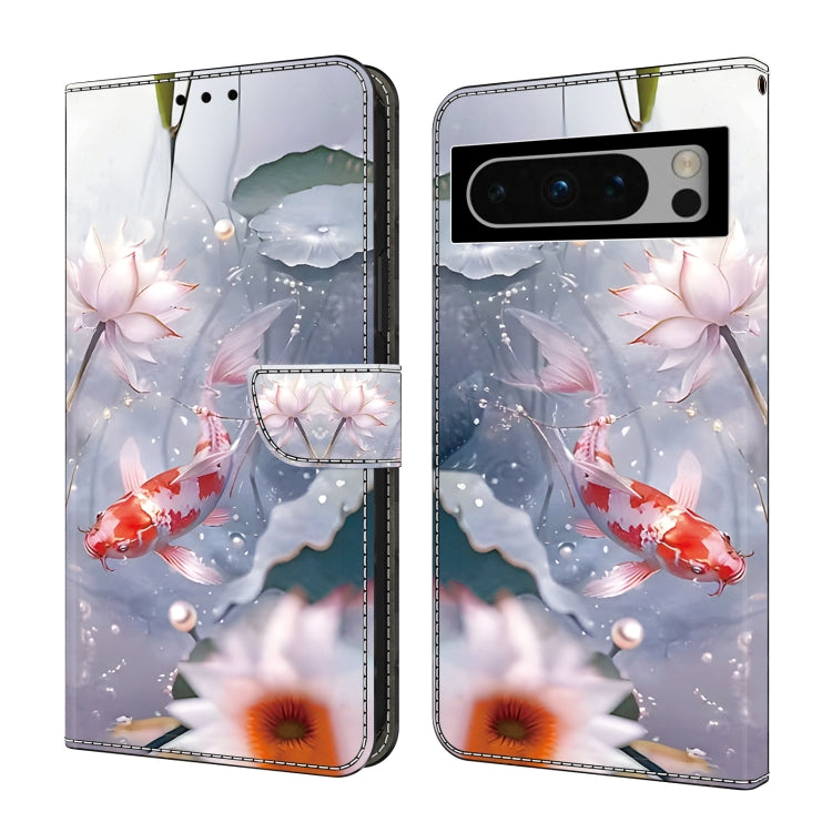 For Google Pixel 9 Pro Crystal Painted Leather Phone case(Koi) - Google Cases by PMC TechLife | Online Shopping South Africa | PMC TechLife | Buy Now Pay Later Mobicred