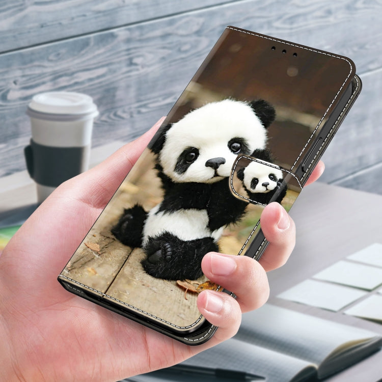 For Google Pixel 9 Pro Crystal Painted Leather Phone case(Panda) - Google Cases by PMC TechLife | Online Shopping South Africa | PMC TechLife | Buy Now Pay Later Mobicred