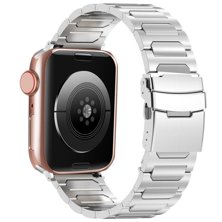 For Apple Watch SE 2023 44mm I-Shaped Titanium Metal Watch Band(Mirror Silver) - Watch Bands by PMC TechLife | Online Shopping South Africa | PMC TechLife