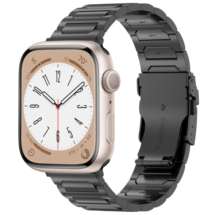 For Apple Watch Series 9 45mm I-Shaped Titanium Metal Watch Band(Black) - Watch Bands by PMC TechLife | Online Shopping South Africa | PMC TechLife