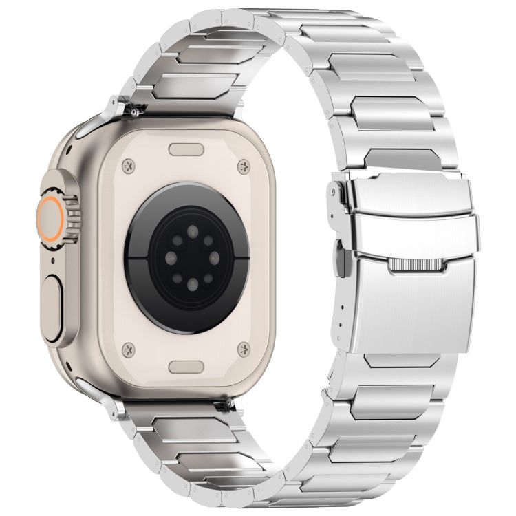 For Apple Watch Ultra 49mm I-Shaped Titanium Metal Watch Band(Mirror Silver) - Watch Bands by PMC TechLife | Online Shopping South Africa | PMC TechLife