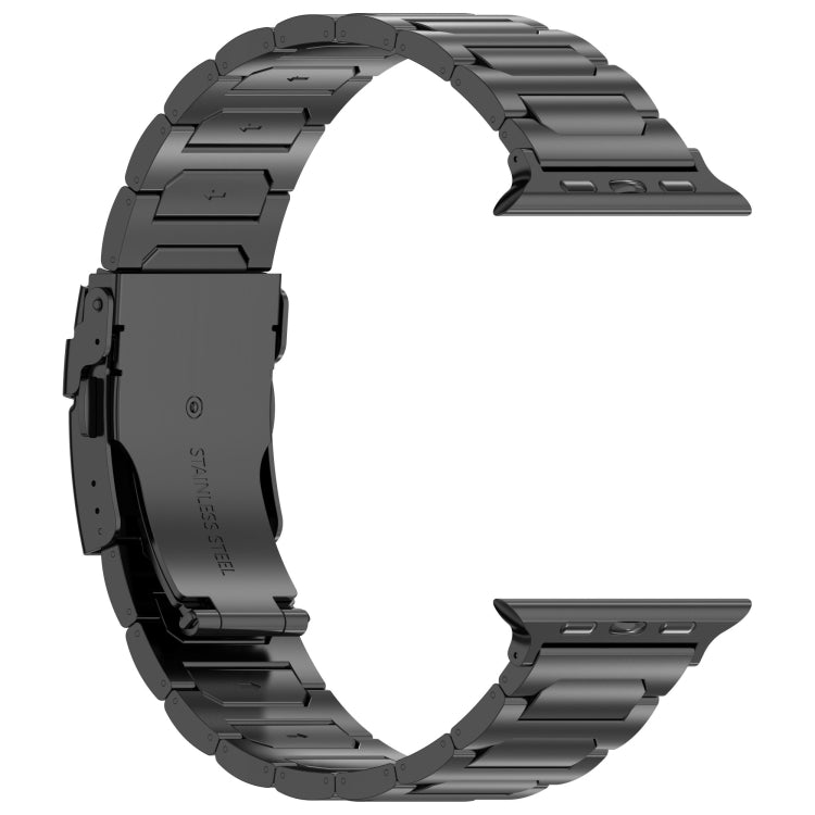 For Apple Watch Series 8 41mm I-Shaped Titanium Metal Watch Band(Black) - Watch Bands by PMC TechLife | Online Shopping South Africa | PMC TechLife