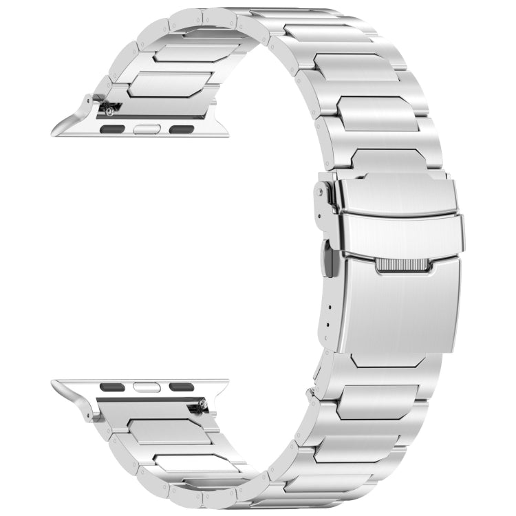 For Apple Watch Series 8 41mm I-Shaped Titanium Metal Watch Band(Silver) - Watch Bands by PMC TechLife | Online Shopping South Africa | PMC TechLife