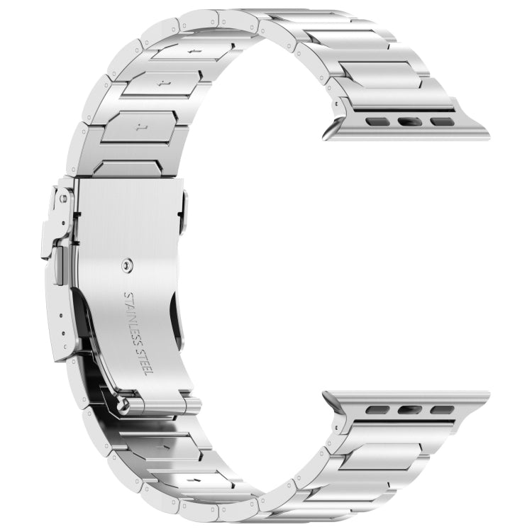 For Apple Watch Series 7 45mm I-Shaped Titanium Metal Watch Band(Silver) - Watch Bands by PMC TechLife | Online Shopping South Africa | PMC TechLife
