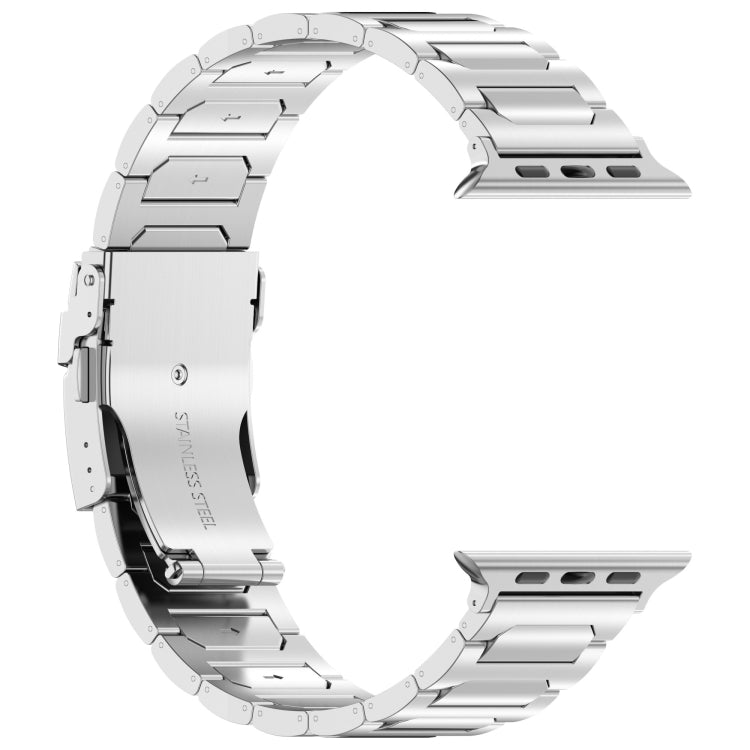 For Apple Watch SE 40mm I-Shaped Titanium Metal Watch Band(Mirror Silver) - Watch Bands by PMC TechLife | Online Shopping South Africa | PMC TechLife