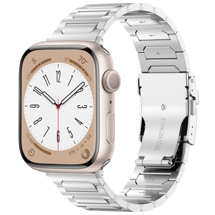 For Apple Watch Series 3 42mm I-Shaped Titanium Metal Watch Band(Silver) - Watch Bands by PMC TechLife | Online Shopping South Africa | PMC TechLife
