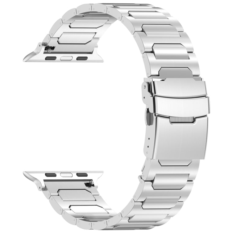For Apple Watch 42mm I-Shaped Titanium Metal Watch Band(Mirror Silver) - Watch Bands by PMC TechLife | Online Shopping South Africa | PMC TechLife