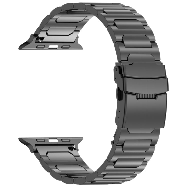 For Apple Watch 38mm I-Shaped Titanium Metal Watch Band(Black) - Watch Bands by PMC TechLife | Online Shopping South Africa | PMC TechLife