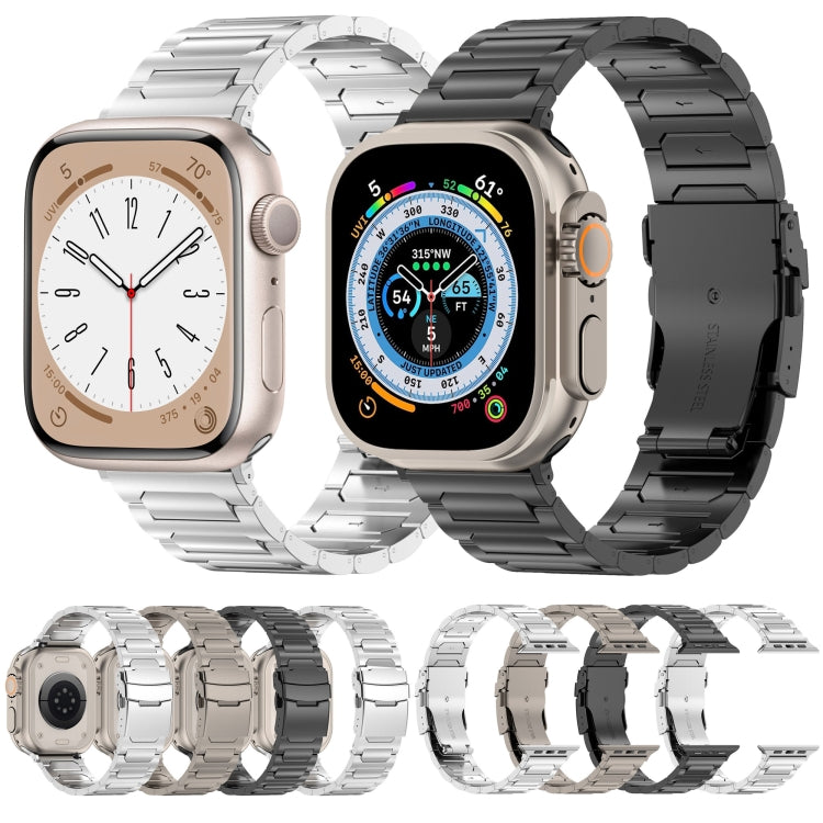 For Apple Watch Series 6 44mm I-Shaped Titanium Metal Watch Band(Mirror Silver) - Watch Bands by PMC TechLife | Online Shopping South Africa | PMC TechLife