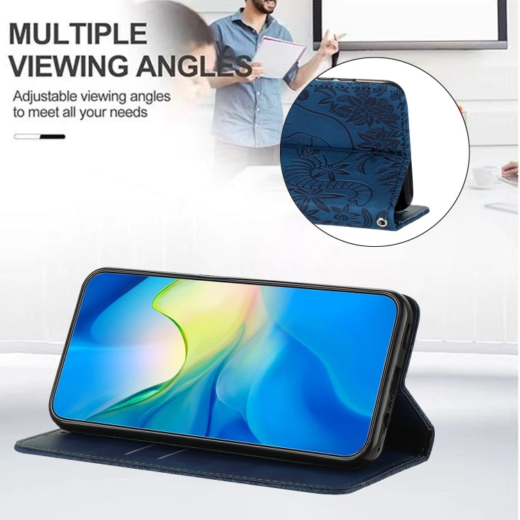 For iPhone 16 Pro Max Retro Elephant Embossed Leather Phone Case(Blue) - iPhone 16 Pro Max Cases by PMC TechLife | Online Shopping South Africa | PMC TechLife | Buy Now Pay Later Mobicred