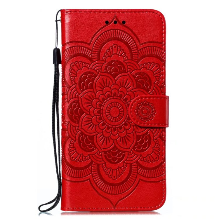 For Motorola Moto G Play 2024 Sun Mandala Embossing Pattern Phone Leather Case(Red) - free shipping - PMC Jewellery - Order now!