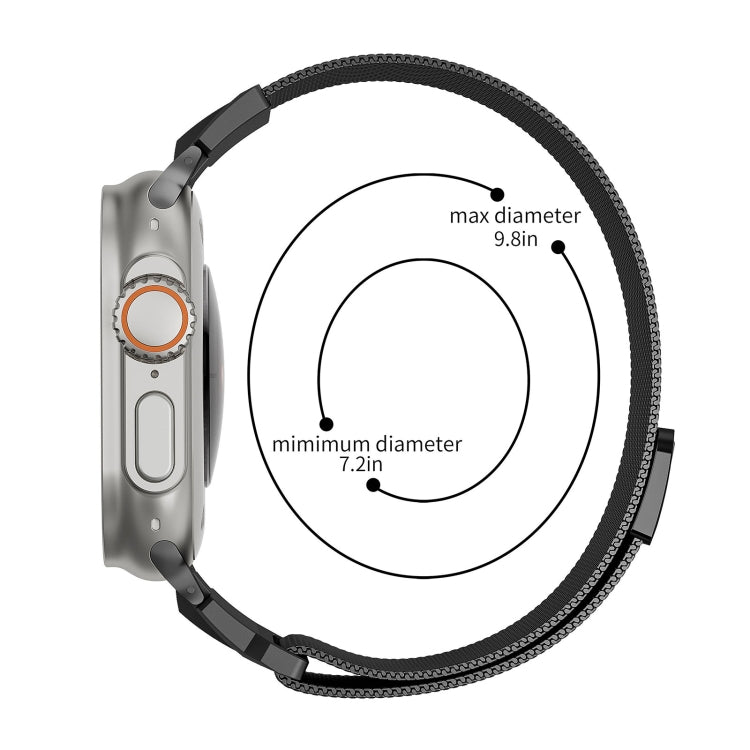 For Apple Watch Series 3 42mm Mecha Style Milanese Metal Watch Band(Titanium Silver) - Watch Bands by PMC TechLife | Online Shopping South Africa | PMC TechLife | Buy Now Pay Later Mobicred