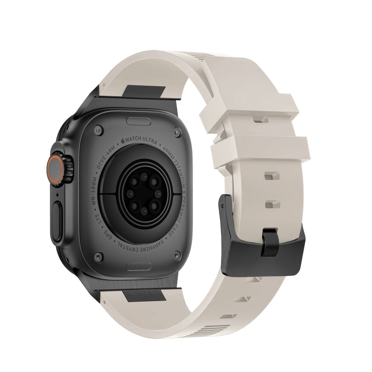 For Apple Watch Ultra 2 49mm Loners Liquid Silicone Watch Band(Black Starlight) - Watch Bands by PMC TechLife | Online Shopping South Africa | PMC TechLife