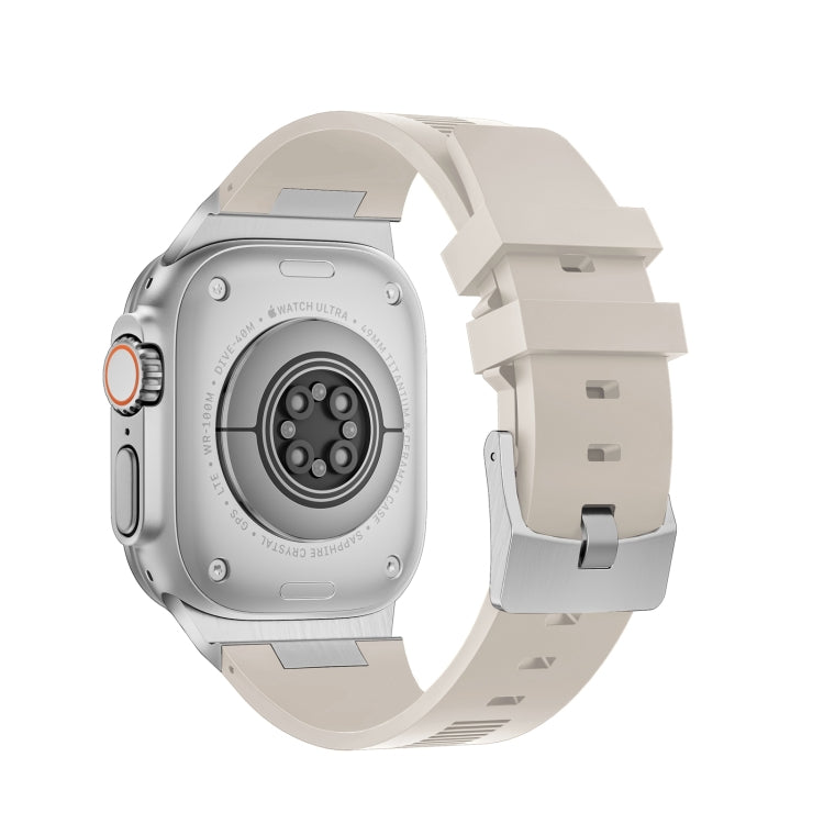 For Apple Watch SE 2023 44mm Loners Liquid Silicone Watch Band(Silver Starlight) - Watch Bands by PMC TechLife | Online Shopping South Africa | PMC TechLife | Buy Now Pay Later Mobicred