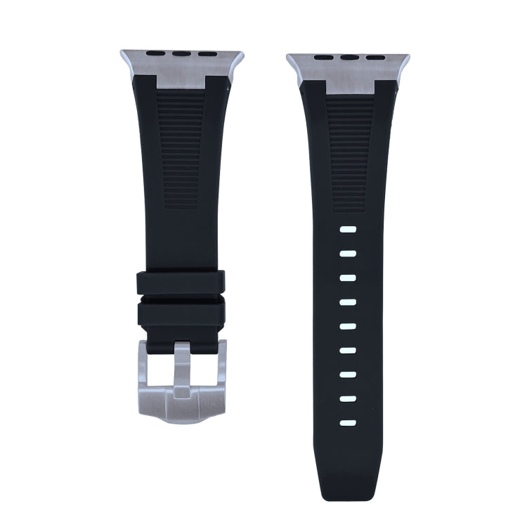 For Apple Watch Series 8 45mm Loners Liquid Silicone Watch Band(Titanium Black) - Watch Bands by PMC TechLife | Online Shopping South Africa | PMC TechLife