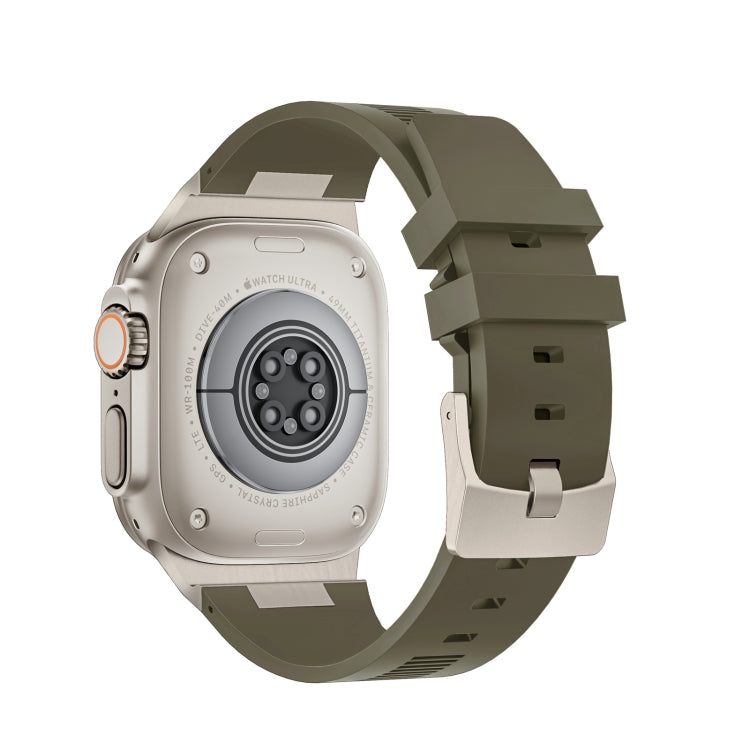 For Apple Watch Series 5 44mm Loners Liquid Silicone Watch Band(Titanium Green) - Watch Bands by PMC TechLife | Online Shopping South Africa | PMC TechLife