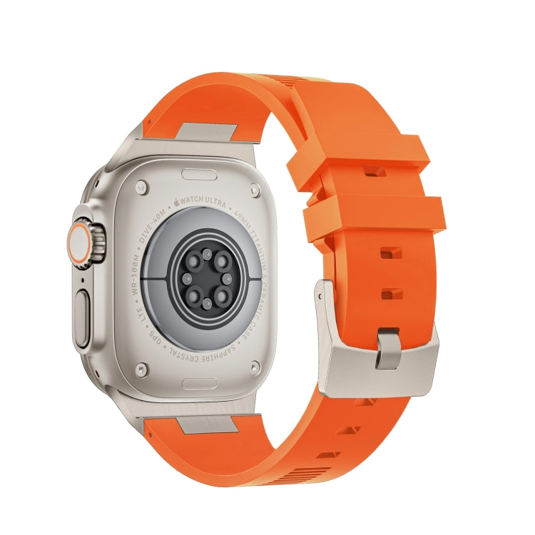 For Apple Watch Series 2 42mm Loners Liquid Silicone Watch Band(Titanium Orange) - Watch Bands by PMC TechLife | Online Shopping South Africa | PMC TechLife