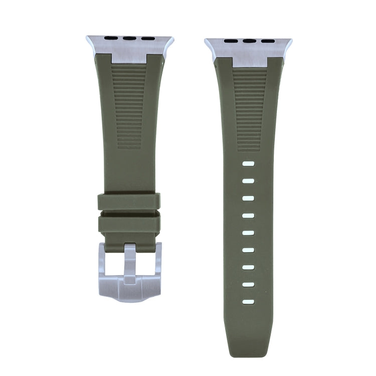 For Apple Watch Series 2 42mm Loners Liquid Silicone Watch Band(Titanium Green) - Watch Bands by PMC TechLife | Online Shopping South Africa | PMC TechLife
