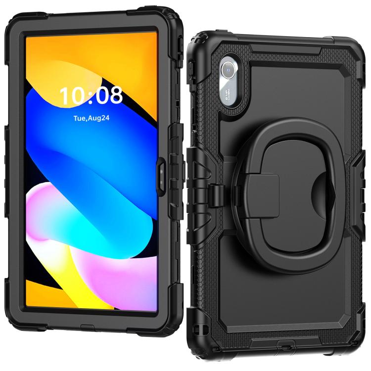 For Lenovo Xiaoxin Pad 2024 / 2025 Handle Silicone Hydric PC Tablet Case with Shoulder Strap(Black) - free shipping - PMC Jewellery - Order now!