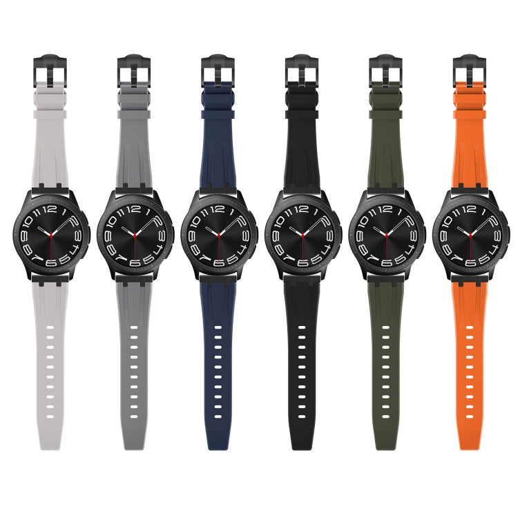 22mm Flat Head Silicone Watch Band(Silver Orange) - 22mm Bands by PMC TechLife | Online Shopping South Africa | PMC TechLife