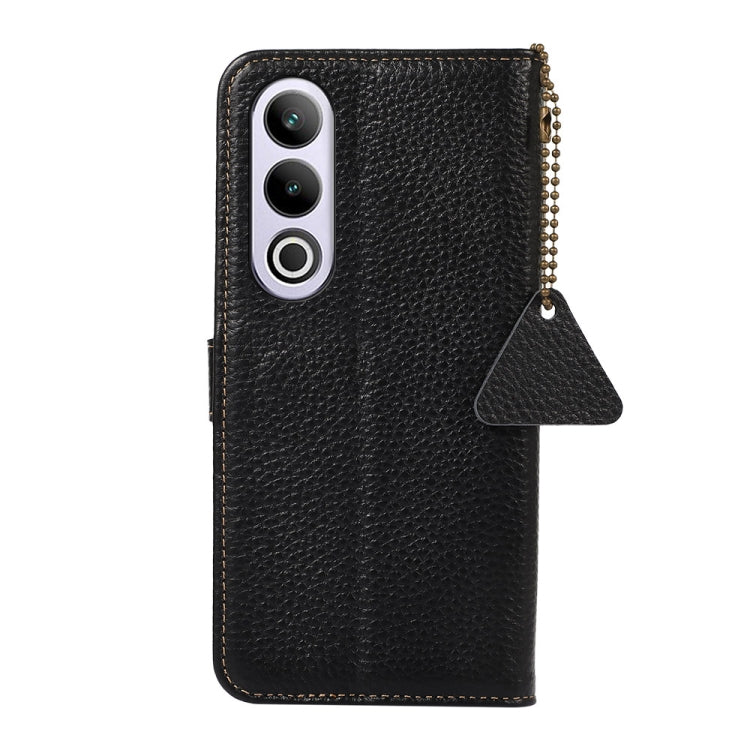 For OnePlus Nord CE4 5G / K12 5G Genuine Leather Litchi Texture RFID Leather Phone Case(Black) - OnePlus Cases by PMC TechLife | Online Shopping South Africa | PMC TechLife | Buy Now Pay Later Mobicred