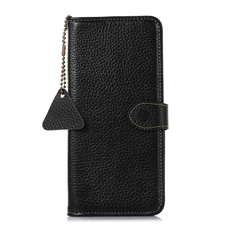 For Google Pixel 10 / 9 Genuine Leather Litchi Texture RFID Leather Phone Case(Black) - Google Cases by PMC TechLife | Online Shopping South Africa | PMC TechLife | Buy Now Pay Later Mobicred