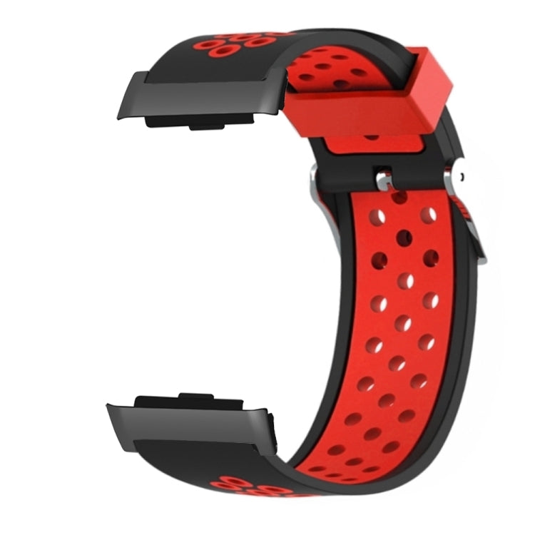 For Huawei Watch D Two Color Punched Silicone Watch Band(Black Red) - Watch Bands by PMC TechLife | Online Shopping South Africa | PMC TechLife