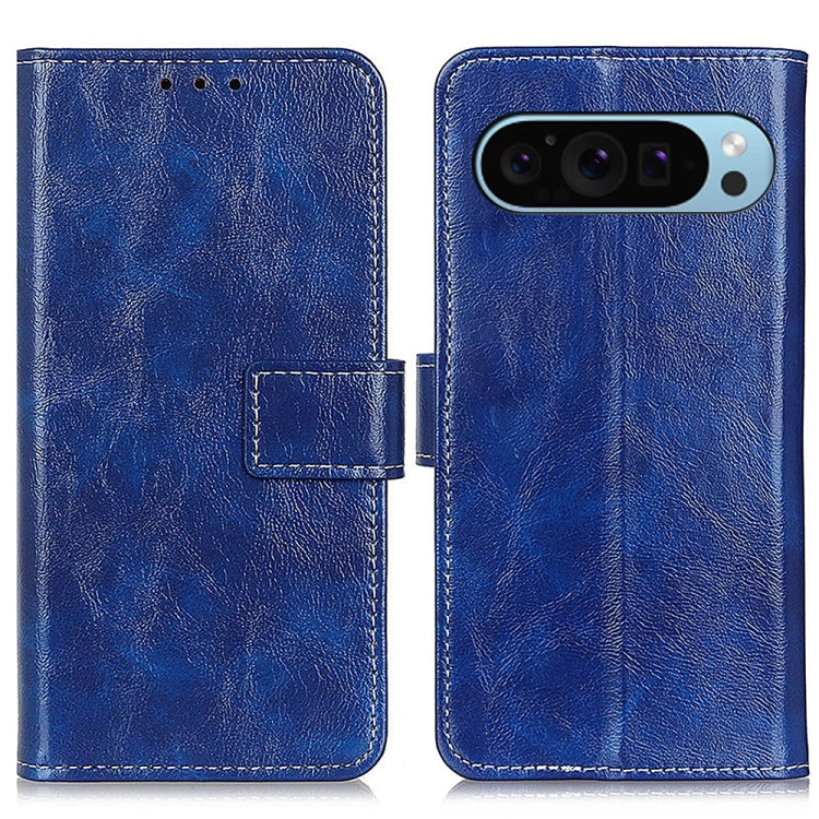 For Google Pixel 9 Retro Crazy Horse Texture Flip Leather Phone Case(Blue) - Google Cases by PMC TechLife | Online Shopping South Africa | PMC TechLife | Buy Now Pay Later Mobicred