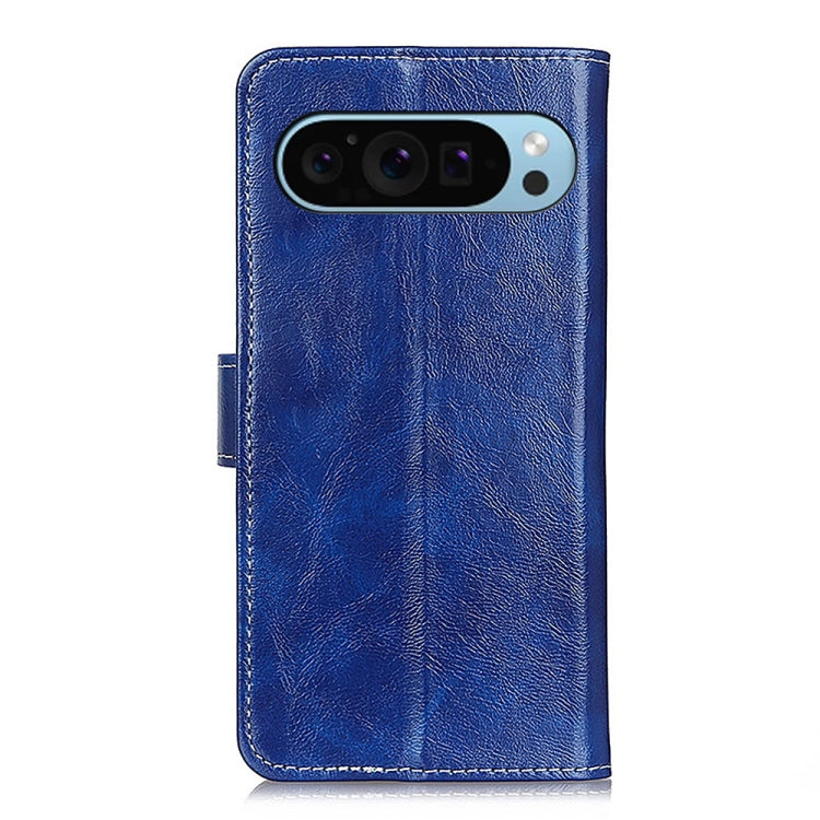 For Google Pixel 9 Retro Crazy Horse Texture Flip Leather Phone Case(Blue) - Google Cases by PMC TechLife | Online Shopping South Africa | PMC TechLife | Buy Now Pay Later Mobicred