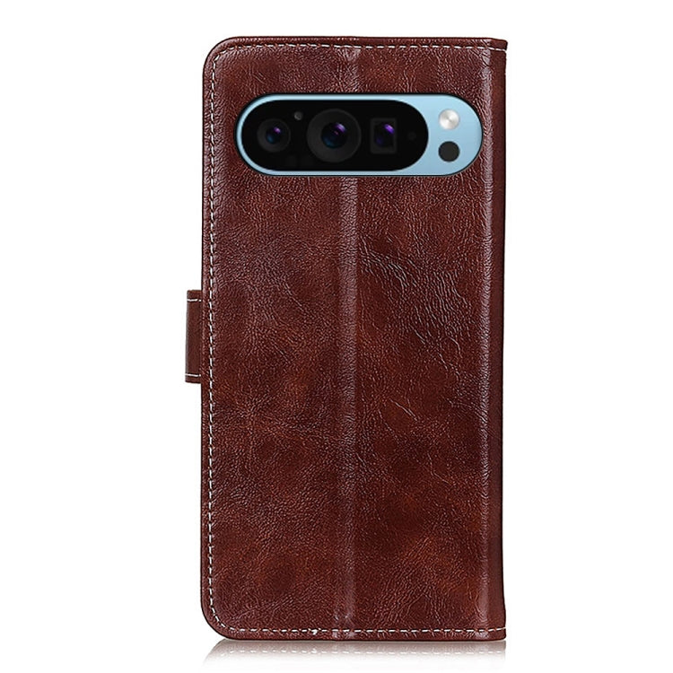 For Google Pixel 9 Retro Crazy Horse Texture Flip Leather Phone Case(Brown) - Google Cases by PMC TechLife | Online Shopping South Africa | PMC TechLife | Buy Now Pay Later Mobicred