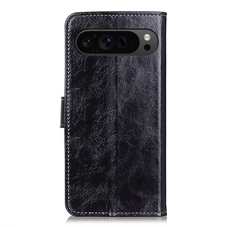 For Google Pixel 10 Pro / 9 Pro Retro Crazy Horse Texture Flip Leather Phone Case(Black) - Google Cases by PMC TechLife | Online Shopping South Africa | PMC TechLife | Buy Now Pay Later Mobicred