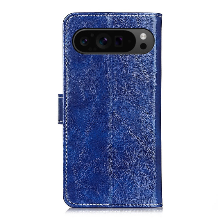 For Google Pixel 10 Pro / 9 Pro Retro Crazy Horse Texture Flip Leather Phone Case(Blue) - Google Cases by PMC TechLife | Online Shopping South Africa | PMC TechLife | Buy Now Pay Later Mobicred