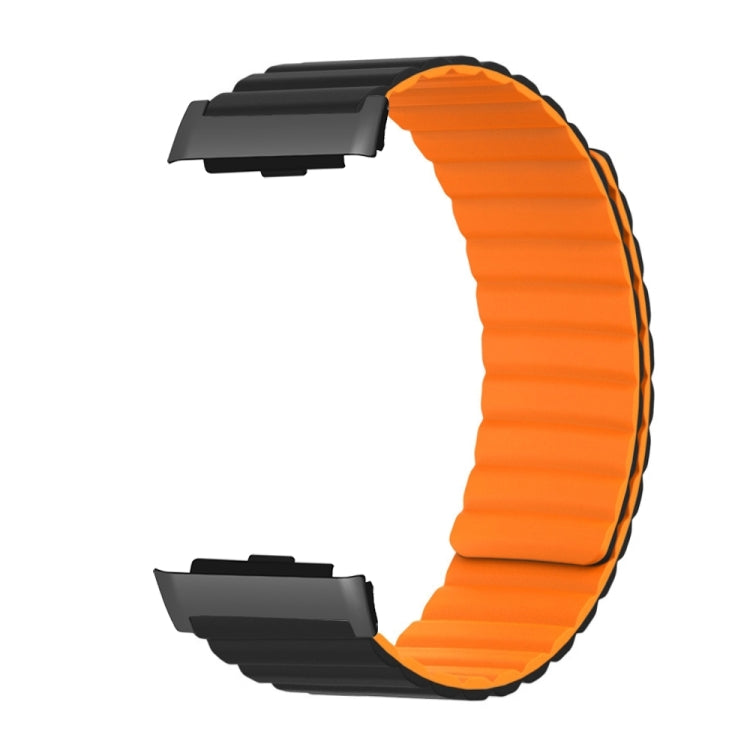 For Huawei Watch D Magnetic Silicone Watch Band(Black Orange) - Watch Bands by PMC TechLife | Online Shopping South Africa | PMC TechLife