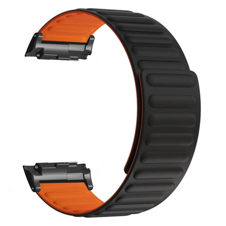 For Huawei Watch D Magnetic Silicone Watch Band(Black Orange) - Watch Bands by PMC TechLife | Online Shopping South Africa | PMC TechLife