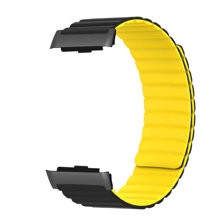For Huawei Watch D Magnetic Silicone Watch Band(Black Yellow) - Watch Bands by PMC TechLife | Online Shopping South Africa | PMC TechLife