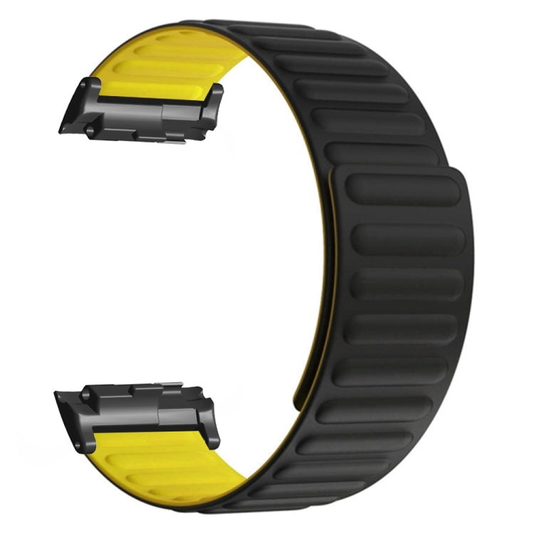 For Huawei Watch D Magnetic Silicone Watch Band(Black Yellow) - Watch Bands by PMC TechLife | Online Shopping South Africa | PMC TechLife