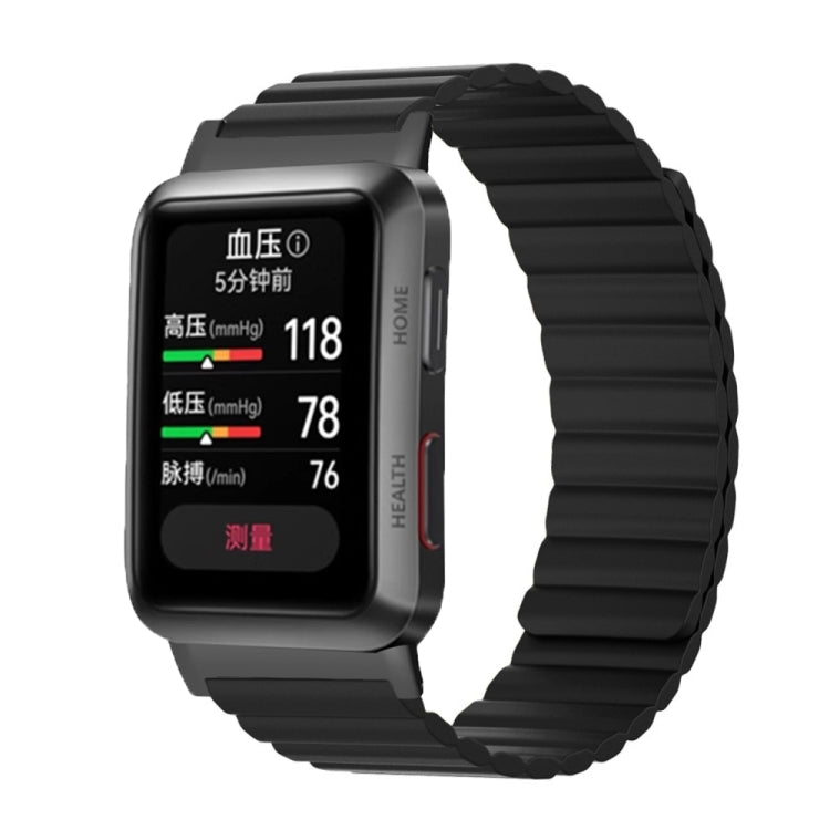 For Huawei Watch D Magnetic Silicone Watch Band(Black) - Watch Bands by PMC TechLife | Online Shopping South Africa | PMC TechLife