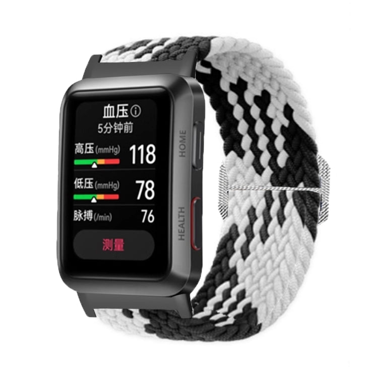 For Huawei Watch D Adjustable Woven Nylon Watch Band(Black White) - Watch Bands by PMC TechLife | Online Shopping South Africa | PMC TechLife