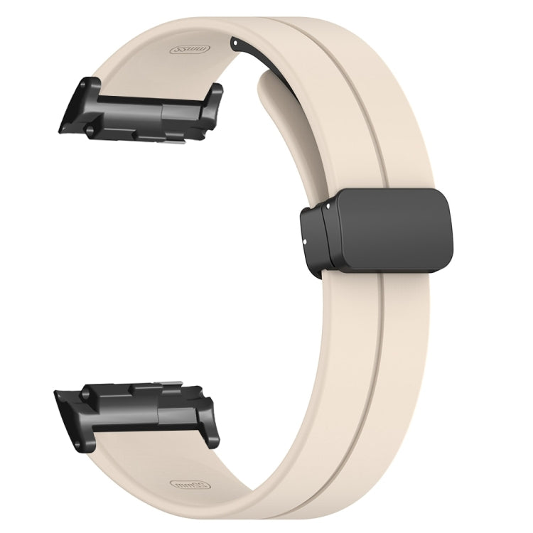 For Huawei Watch D Solid Color Folding Magnetic Buckle Silicone Watch Band(Creamy White) - Watch Bands by PMC TechLife | Online Shopping South Africa | PMC TechLife