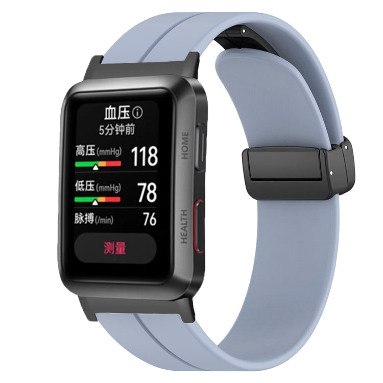 For Huawei Watch D Solid Color Folding Magnetic Buckle Silicone Watch Band(Lavender Gray) - Watch Bands by PMC TechLife | Online Shopping South Africa | PMC TechLife