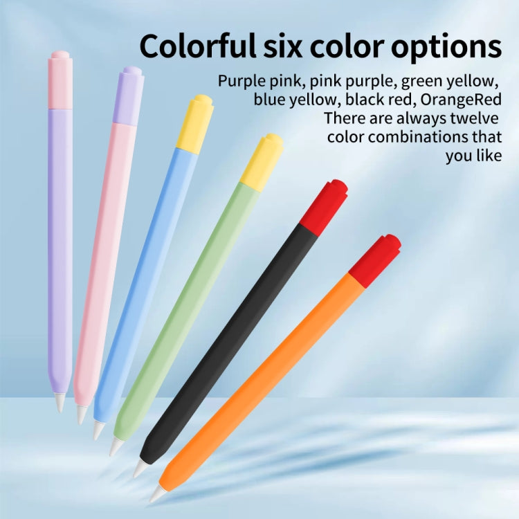 For Apple Pencil (USB-C) Double Cap Contrasting Color Silicone Protective Case(Sky Blue) - Pencil Accessories by PMC Jewellery | Online Shopping South Africa | PMC Jewellery | Buy Now Pay Later Mobicred