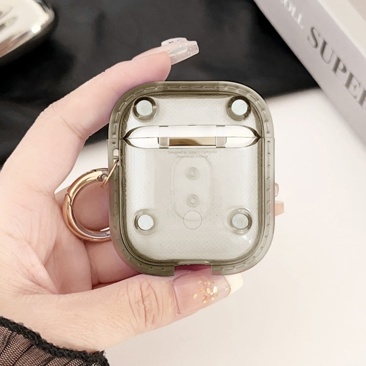 For AirPods 1 / 2 Magnetic Clear Armor TPU TWS Earphone Case(Black) - For AirPods 1/2 by PMC Jewellery | Online Shopping South Africa | PMC Jewellery | Buy Now Pay Later Mobicred