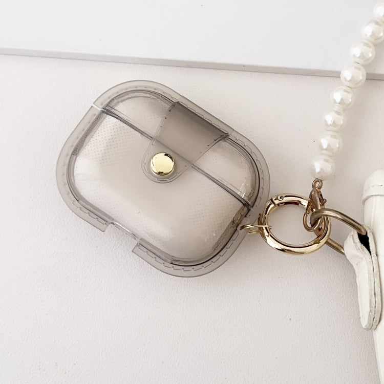 For AirPods Pro 1 Magnetic Clear Armor TPU TWS Earphone Case(Black) - For AirPods Pro by PMC Jewellery | Online Shopping South Africa | PMC Jewellery | Buy Now Pay Later Mobicred