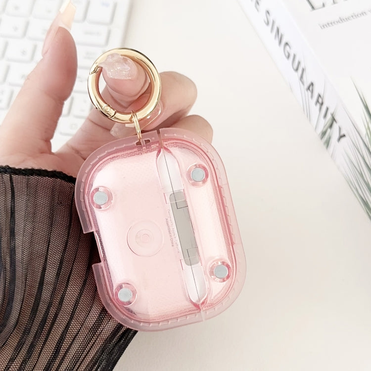 For AirPods Pro 1 Magnetic Clear Armor TPU TWS Earphone Case(Pink) - For AirPods Pro by PMC Jewellery | Online Shopping South Africa | PMC Jewellery | Buy Now Pay Later Mobicred